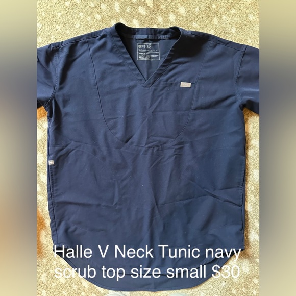 FIGS Navy Blue V-Neck Scrub Top - Picture 1 of 1